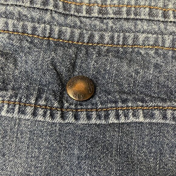 Levi’s Men’s Size L Flannel Lined Denim Button Down Long Sleeve Western Shirt - Picture 4 of 16